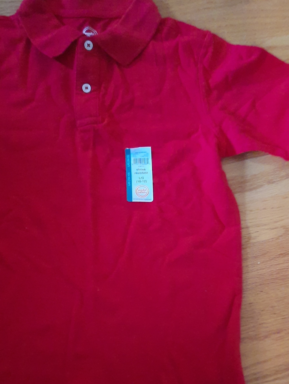 New L 10/12 wonder nation Red Polo Shirt with Collar Large 10 12 Nwt